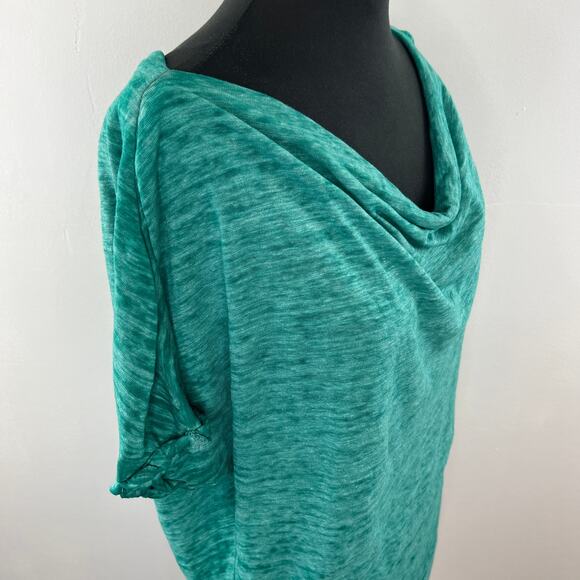 We The Free Astrid Flowy Oversized Cowl Neck Tee Top Palm Green Free People M - Picture 6 of 10